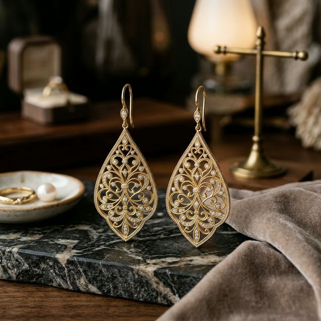 Gold Filigree Earrings